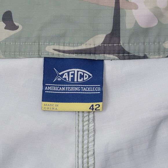 AFTCO‎ Camo Cargo Fishing Sz 42 Water Repellent Short Boat Outdoor Lightweight - Picture 12 of 13